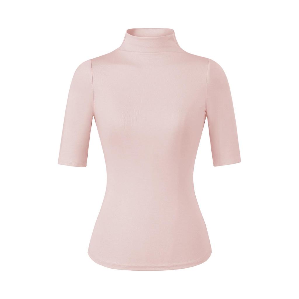 Women's Tencel High-Neck Mid-Sleeve Stretchy Lyocell T-Shirt