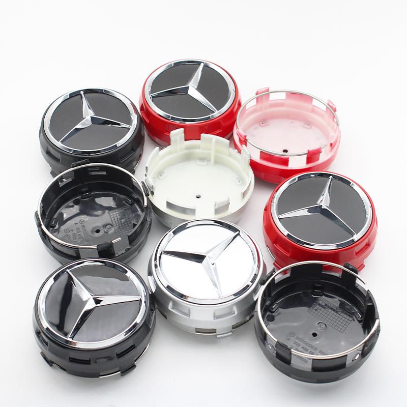 4Pcs 75mm Car Wheel Center Cap Hub Covers Badge For Mercedes Benz AMG B/C/E/S Class C43 C63 E43 E53 E63 GLC CLA GLK Accessories OZ3