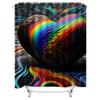 Surreal Rainbow Heart Shower Curtain - Waterproof, Mildew-Resistant, Machine Washable For Unique Bathroom Decor
