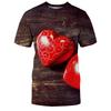 Summer New Love 3D Printed Men's and Women's Short Sleeves Loose and Slim Half Sleeve Shirt