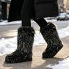 Imitation Raccoon Fur Boots Long Tube Winter Ladies Winter Imitation Fur Fox Fur Snow Boots