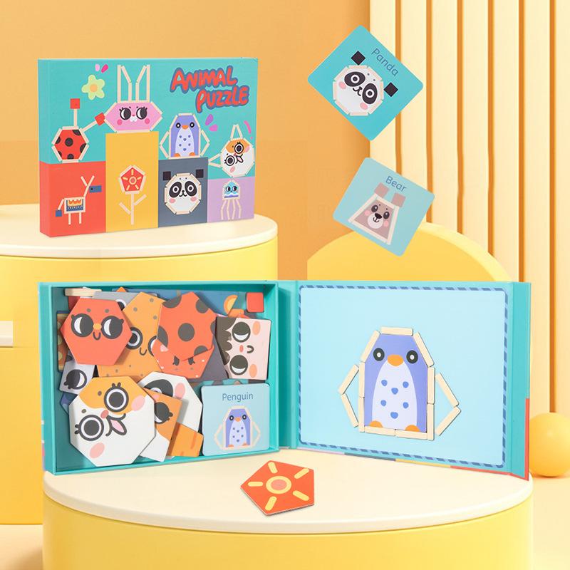 

Магнитная головоломка с животными детская головоломка креативная игрушка для малышей и детского сада магнитная плоская картинка-головоломка 2-5 подарки