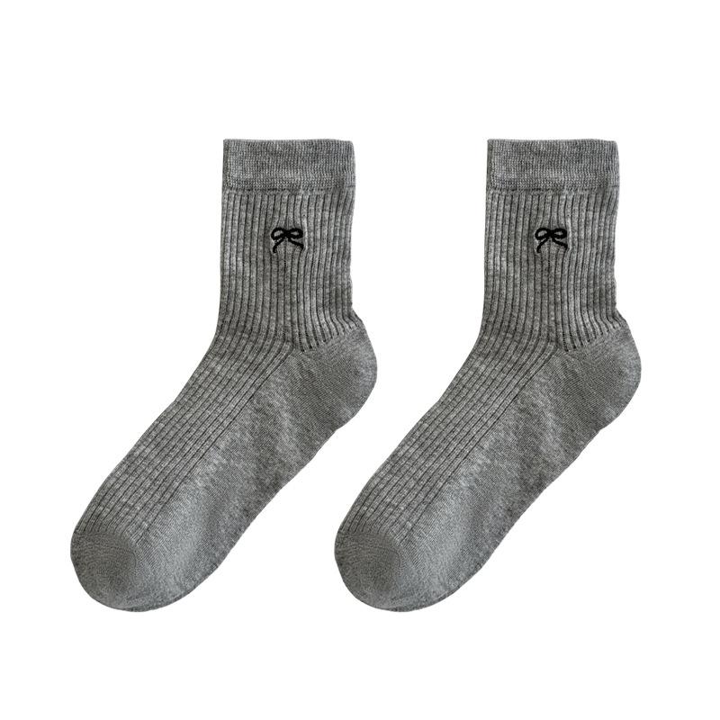 Socks Summer Thin Bow Stack Socks Versatile Trendy Medium Thin Breathable Student Stockings
