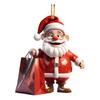 Santa Claus Ornaments 2D Cartoon Santa Claus Acrylic Pendant Xmas Tree Hanging Decoration for Holiday Tree Decor