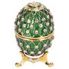 Egg Trinket Box Zinc Alloy Sparkling Rhinestone Exquisite Elegant Metal Jewelry Box for Family Office Storage Red/Green/Blue