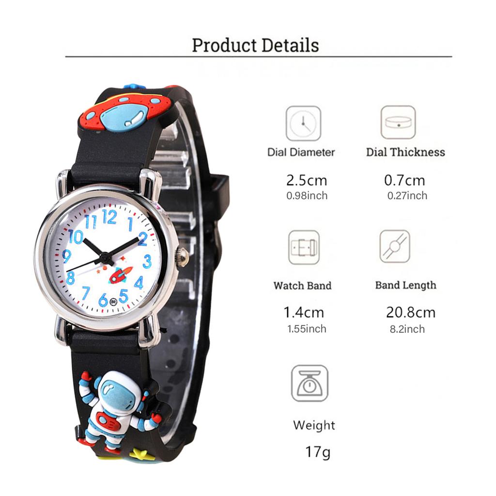 Children Quartz Wrist Watch Easy To Read Kindergarten Learn Time Watches for Toddlers Boys Girls