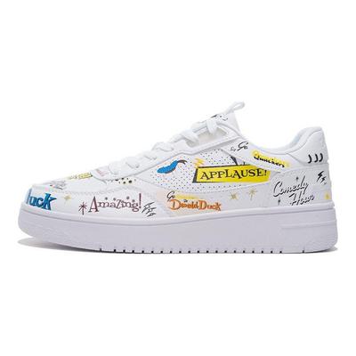 Disney X Li Ning Pohodlné Všestranné Protiskluzové Odolné Nízké Skateboardové Boty Pánské Tenisky Standardní-Bílá AGCS145-4
