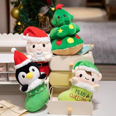 Santa Claus & Reindeer Tree Plush Toy - Mini Christmas Gift