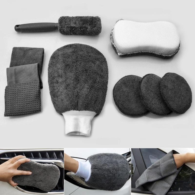 

9 шт./набор Универсальные инструменты для мойки автомобиля, ручные щетки, губки, инструмент для ухода, инструменты для ухода за кузовом и шинами автомобиля, аксессуары для дома, автомобиля, мотоцикла