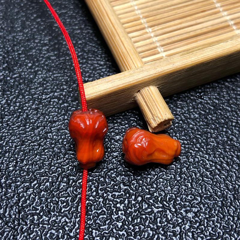 Southern Red Agate Flower  Cabbage Lotus Carved Beads - DIY Bracelet Accessories