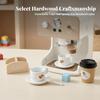 Wooden Coffee Machine Toy Long-Lasting with Accessories