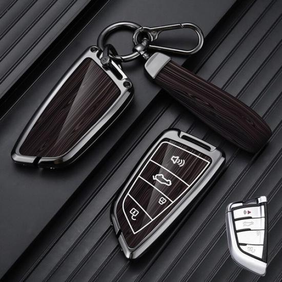 Aluminum Alloy Leather Car Key Case Cover For BMW 1 2 3 4 5 6 7 X2 X3 X4 X5 X6