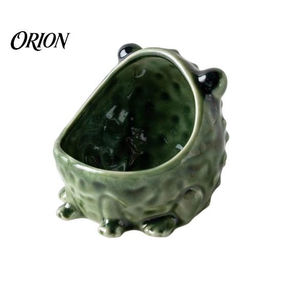 Handcrafted Home Decor Cute Big Mouth Frog Ceramic Candy Dish & Key Bowl for Entryway Table, Frogs Artistic Animal Sculpture Bowl, Decorative Figurine
