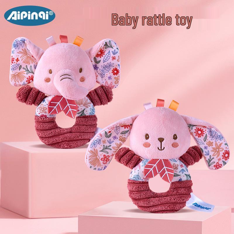 

Aipinqi Pink Hand-Crank Newborn Plush Rattle Toy for 0-1 Year Olds.