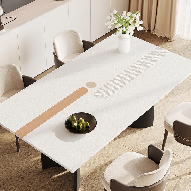 Dining Table Mat Oil-Proof And Waterproof Coffee Table Tablecloth Table Mat Light Luxury Advanced Sense Leave-In Tablecloth Desktop Pvc Protective Mat