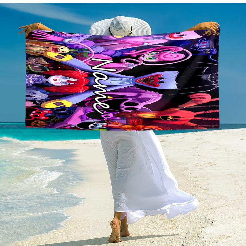 Personalized customized proof beach towel with Poppy Playtime pattern - soft, absorbent,quick-drying,perfect swimming,camping&bathing