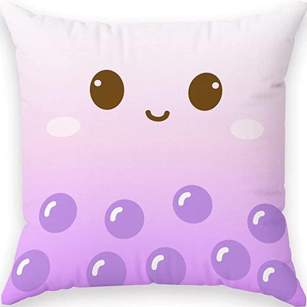 Super Cute Cartoon Linen Pillow Case Digital Printed Cushion Sofa Bed Pillow Simple