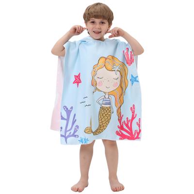 Ultrafeine Faser Kinder-Badetuch Bedruckter Großer Bademantel für Baby Strand Schwimmen, Tragbares Saugfähiges Strandtuch