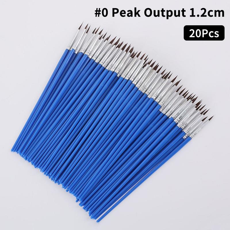 

20Pcs For Painting Brushes For Artistic Multifunction Hook Line Pen Nylon Hair Paint Brush Pointed Paint Oil Painting Brushes Blue