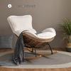 Rattan Rocking Recliner Chair - Lazy Sofa for Indoor/Outdoor Leisure