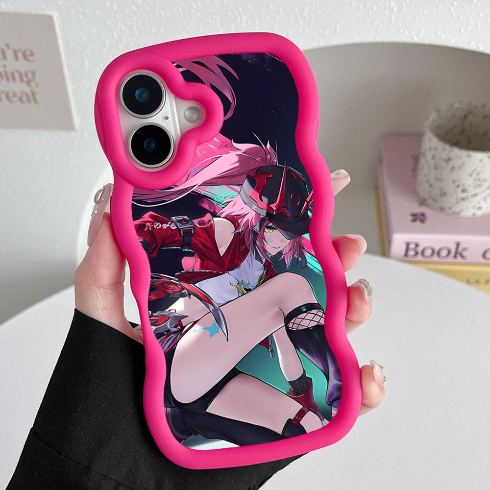 

HSR Rappa Wavy Edge TPU Mobile Phone Case for iPhone 17 16 15 14 13 12 11 Air Pro Max Plus Colorful Cover iPhone 11 Pro