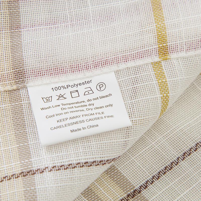 Kitchen Curtains Linen Plaid Yarn Piercing Rod Finished Linen Curtains