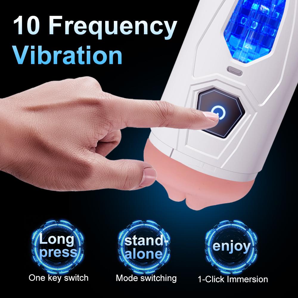 Male Stroker Double Ended Masturbation Cup Pocket Pussy Vibrator Lifelike Vaginal  Mouth Tongue Blowjob Adult Sex Toys for Man