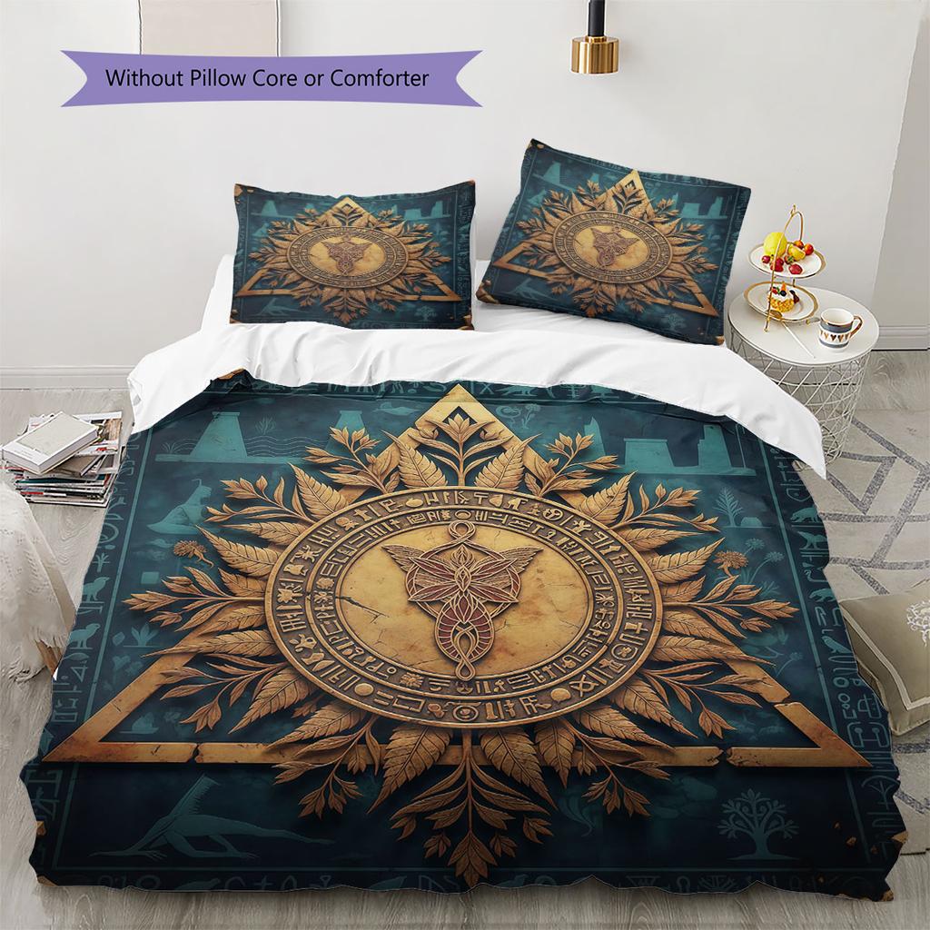 Embossedtotem Pattern Bedding Quilt Set Quilt Cover Pillowcase Home Decoration Birthday Gift (1 * duvet cover + 2 * pillowcase, without core)