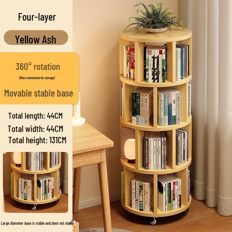 360° Rotating Children's Corner Bookshelf: Floor-standing & Wall-mounted Storage Rack