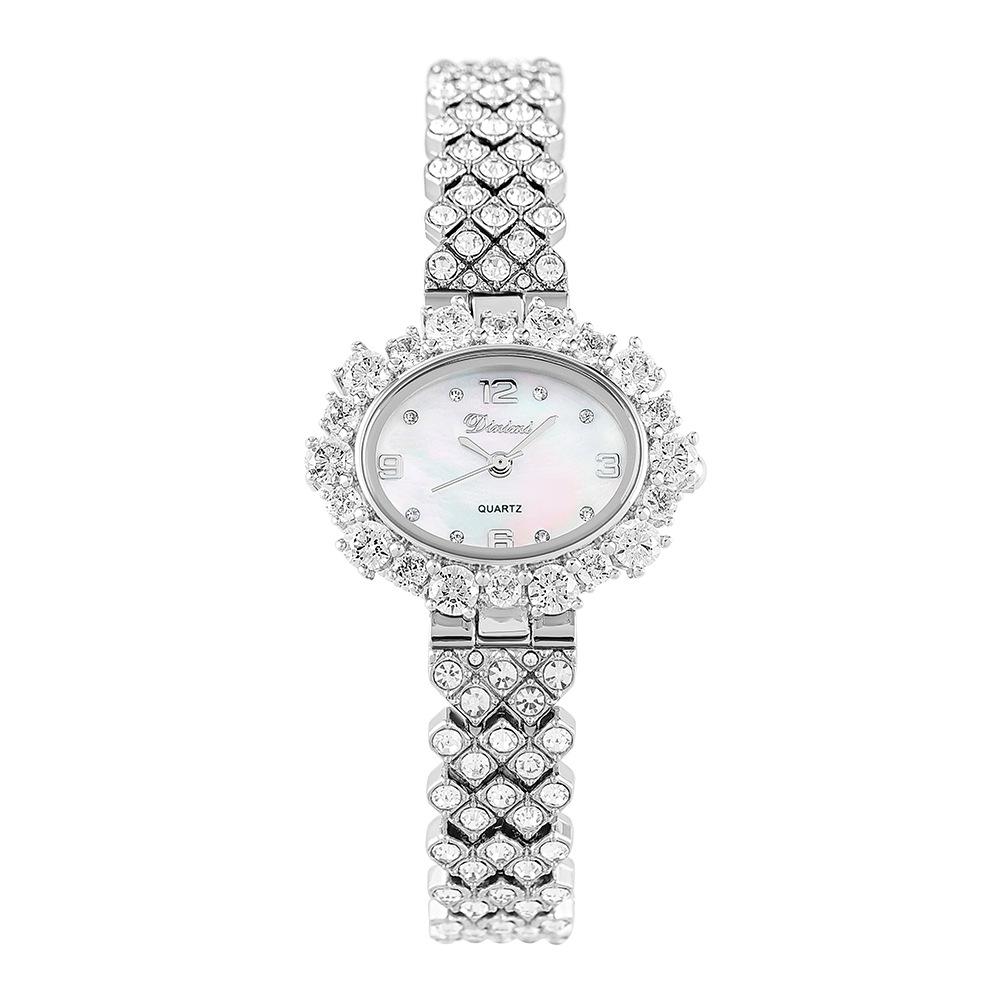 

Новые стильные элегантные женские часы со стразами, модные компактные кварцевые часы с овальным циферблатом для женщин
