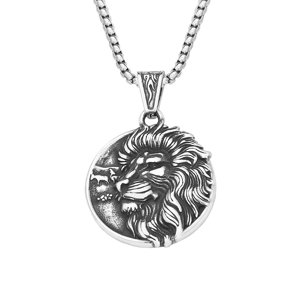 Nordic Vikings Wolf Tooth Pendant Necklace 316L Stainless Steel Hip Hop Rock Fashion Leather Rope Chain Jewelry Gifts
