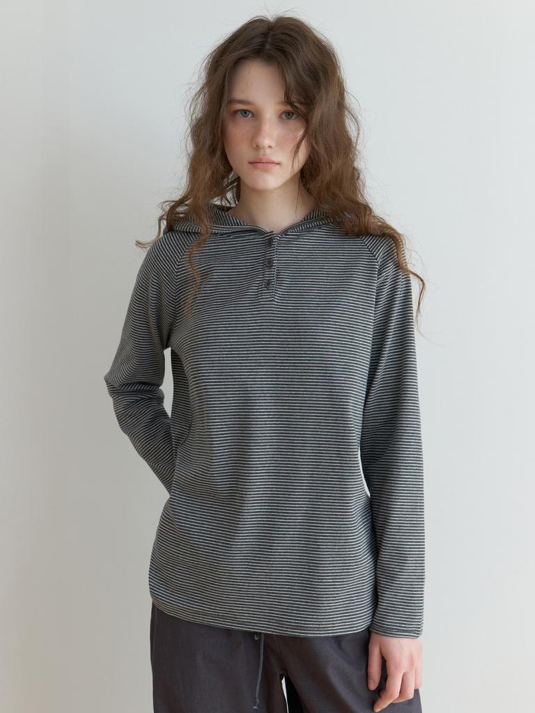 Deomiteun Nib Hoodie T-Shirt (D.Gray Stripe)