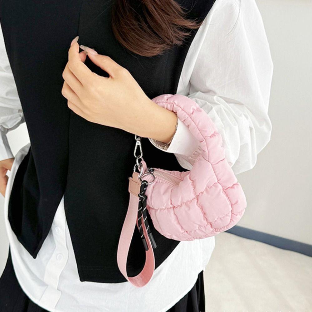 Solid Color Cloud Pleated Coin Purse Quilted Bag Pendant Cute Small Wallet Key Bag