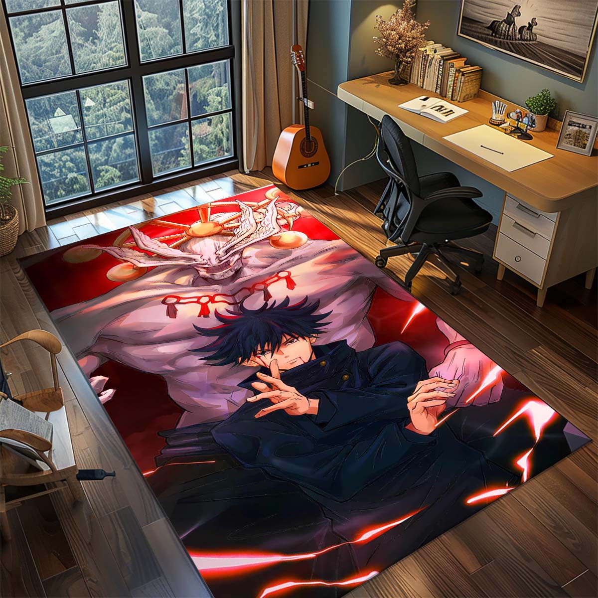 

Jujutsu Kaisen Home Polyester Rug Anime Carpet Non Slip Living Room Bedroom Floor Mat -QJY 60x90cm