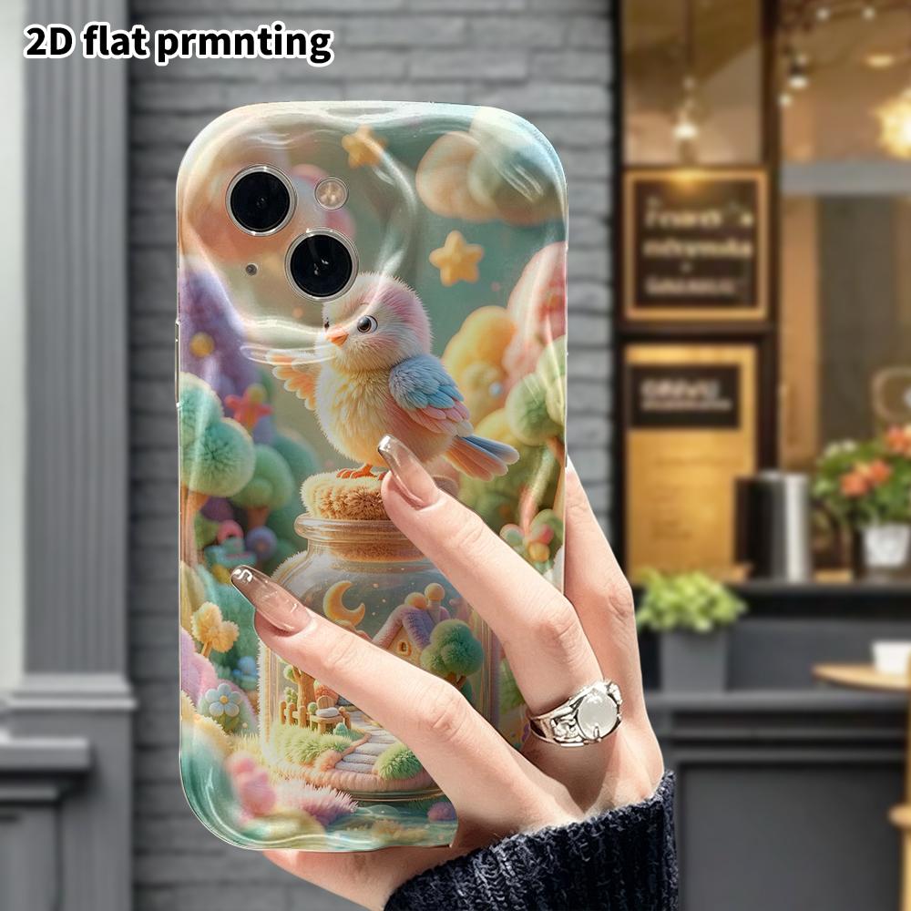 Phone Case: 2D flat design suitable for iPhone 18 17 16 15 14 13 Pro protective case, fairy tale town, Christmas and Halloween, perfect holiday gift