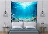 Underwater World Tapestry Blue Ocean Wall Hanging Under The Sea Coral Reef Wall Tapestry Tropical Fish Tank Undersea Tapestries