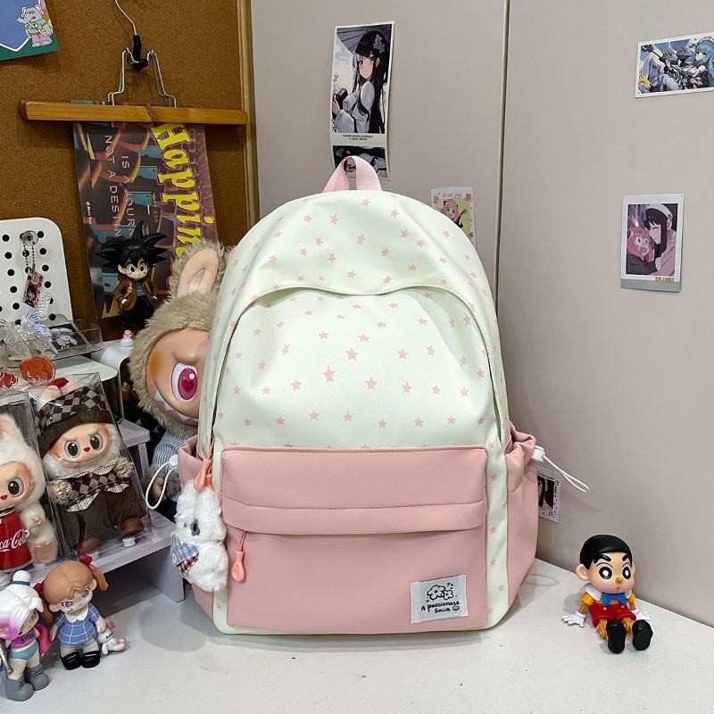 Japanese Ins High-value Student Schoolbag, Fresh and Sweet Candy-colored Star Backpack, Large-capacity and Lightweight Backpack.