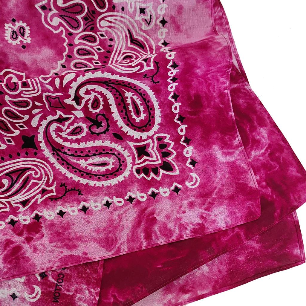 kakatrend bandana paisley 100% cotton tie-dye rose red bandana adult stylish handkerchief cotton bandana unisex do-rag large men red 55cm x 55cm