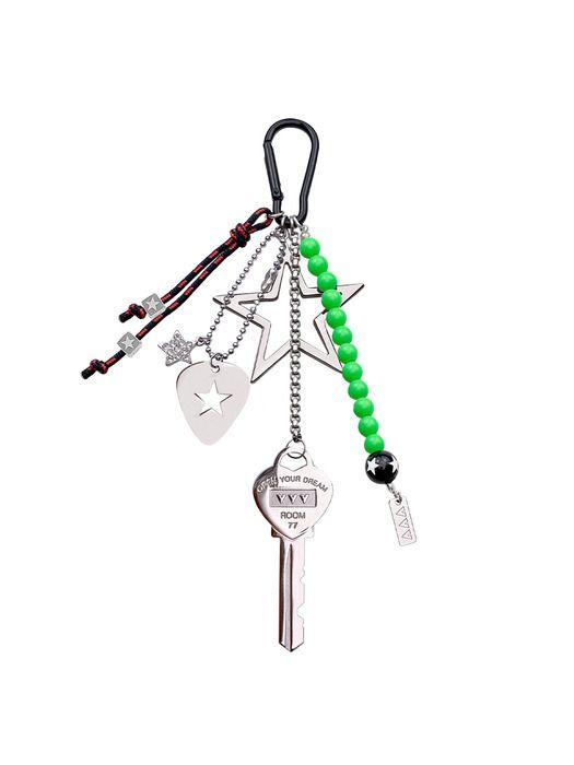 VVV Logo Key Star Peak Neon Bead Keychain