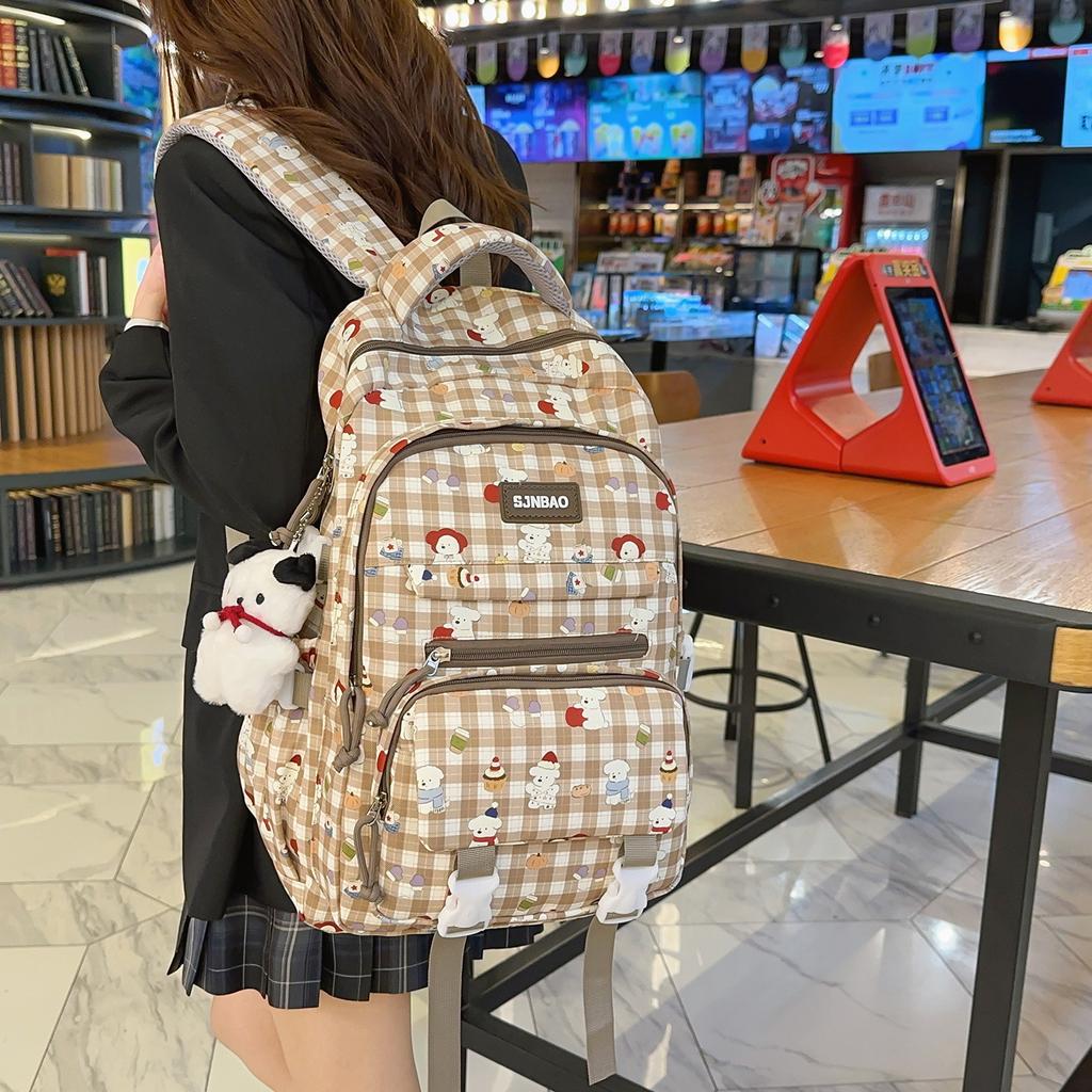 Schoolbag high-value backpack college student cute cartoon printed schoolbag junior high school student sweet large-capacity versatile backpack
