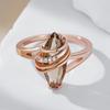 Fashion Brown Natural Zircon Vintage Ring For Women Unique Geometry  Rose Gold Color High Quality Daily Jewelry