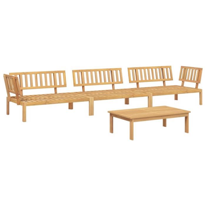VidaXL Salon Garden Set 4 Pcs Solid Acacia Wood, Table and Chair Set, Lounge Set of 3209309