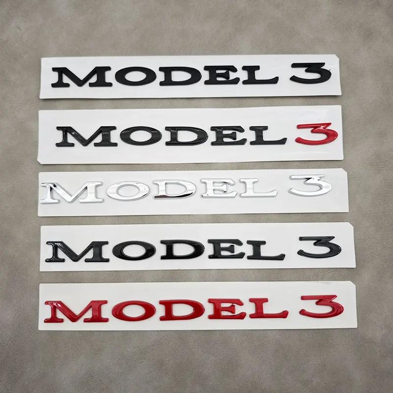 3D ABS Black Model 3 Letters Logo Car Rear Trunk Badge Sticker For Tesla Model 3 X S Y Auto Decal Accessories