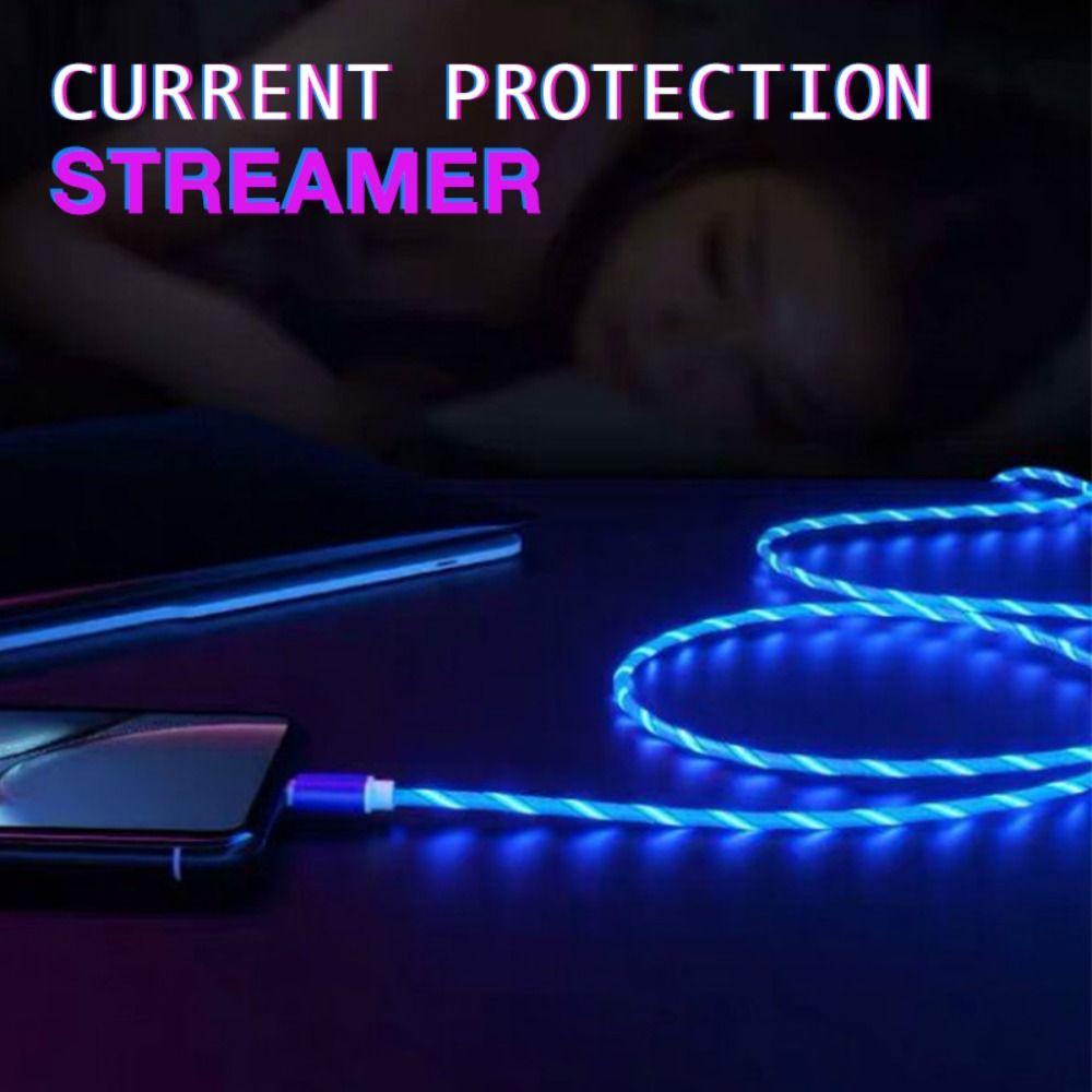 LED light LED USB C Wire Charge Wire Mobile Phone Charging Cables Type C Data Cord Glowing Cable