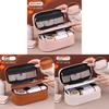 Pu Material Double Layer Makeup Bag With Waterproof Design For Travel And Daily Use