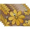 Bee Sunflower Print Placemat Farmhouse Non Slip Heat Resistant Washable Dinner Table Mat