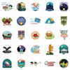 50 New Outdoor Camping Theme Stickers Water Cup Tent Scenery Without Repeated Decoration Stickers
