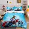 Motocross Decor Set Adventure Bedding Set with 1 Duvet Cover 2 Pillowcases Single Double King Queen Gift