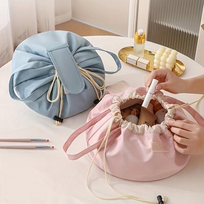 Large Capacity Drawstring Cosmetic Bag, Portable Travel Toiletry Pouch