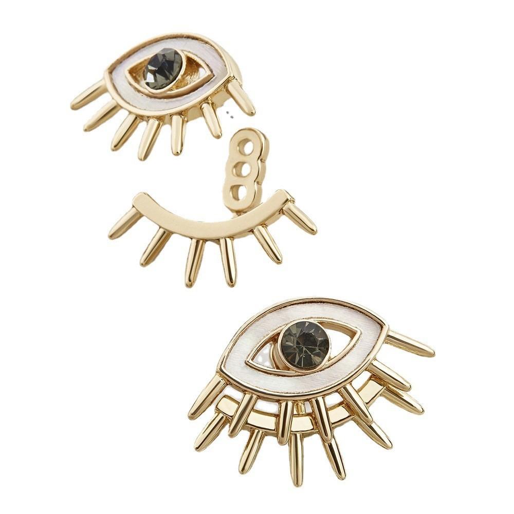 Trendy European American Alloy Eye Earrings Geometric Design For Women Fashion